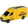 LEAN TOYS Furgoneta de reparto 1:16 fricción con puertas que se abren, luz y sonido, amarillo