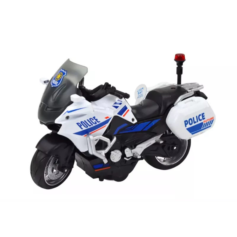 LEAN TOYS Moto deportiva de policía con fricción, escala 1:10