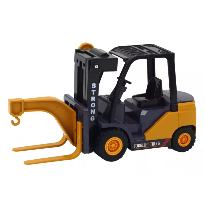 LEAN TOYS Carretilla elevadora con gancho, fricción ajustable, amarillo