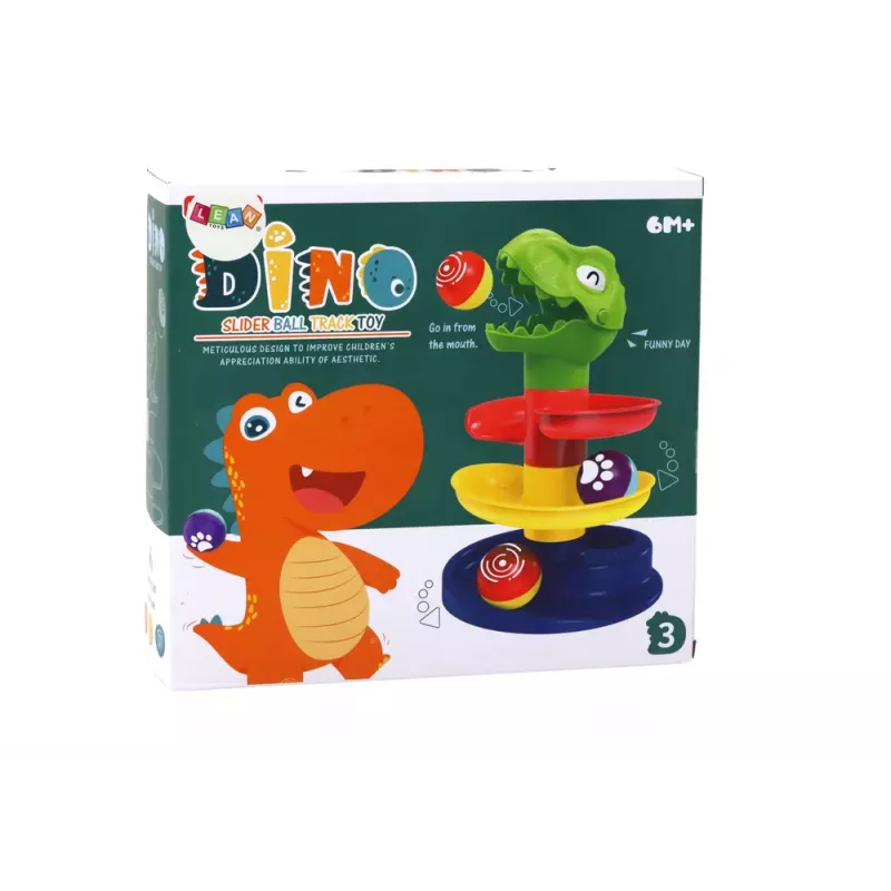 LEAN TOYS Tobogán Educativo para Bolas Clasificador Verde Dinosaurio