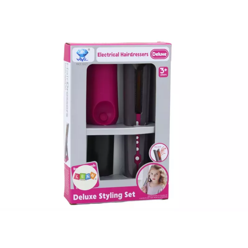 LEAN TOYS Plancha de Pelo de Juguete con Soporte, Luces y Sonidos