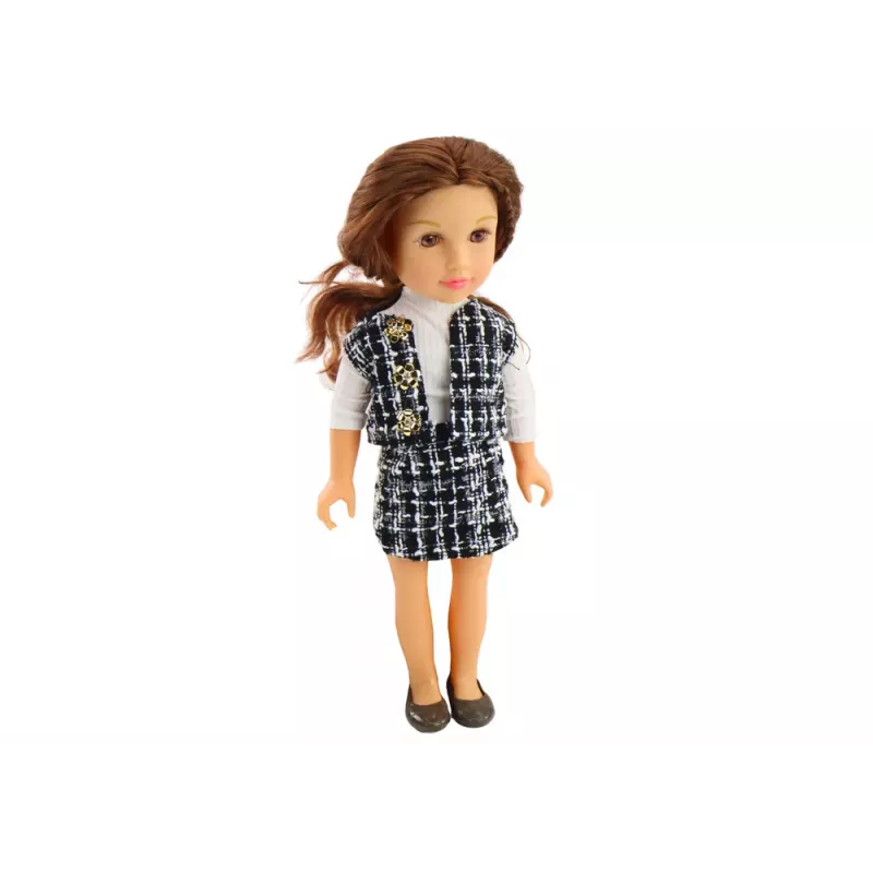 LEAN TOYS Muñeca Steffi Love con Elegante Ropa de Cuadros, Pelo Castaño