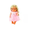 LEAN TOYS Muñeca con Vestido Rosa Claro con Función Pipí, Biberón y Sonajero