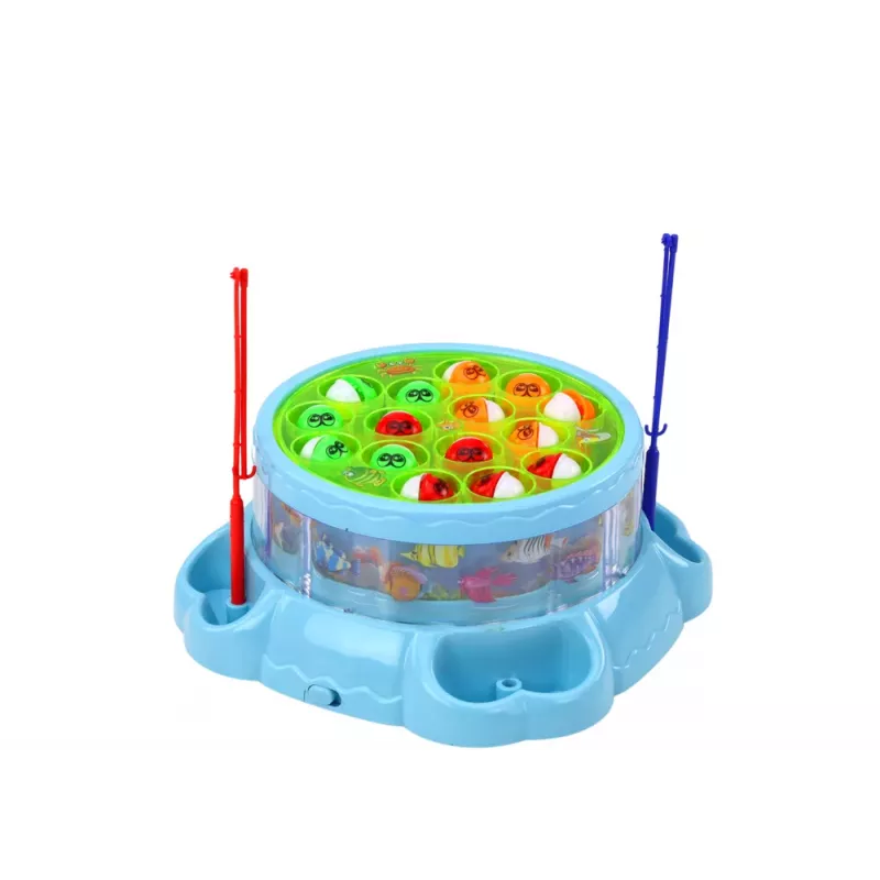LEAN TOYS Juego de Pesca Cañas Luces Sonidos Azul