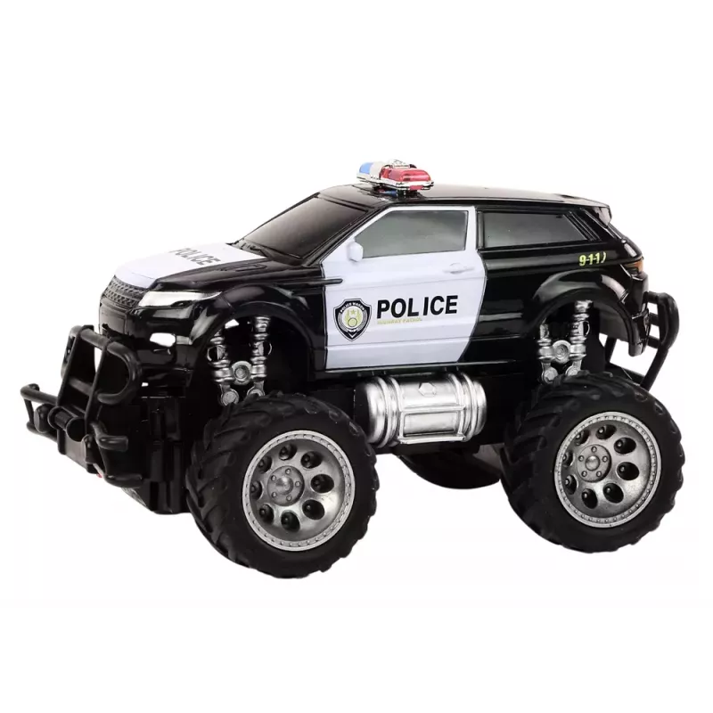 LEAN TOYS Coche de Policía RC Todoterreno 1:24 con Mando a Distancia