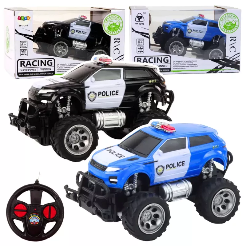 LEAN TOYS Coche de Policía RC Todoterreno 1:24 con Mando a Distancia