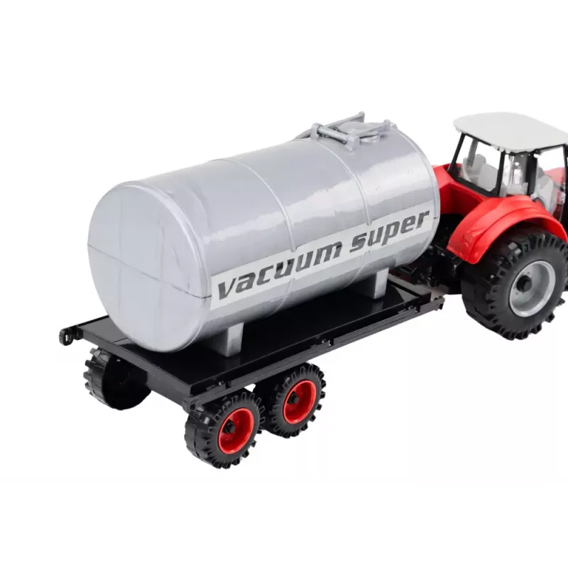 LEAN TOYS Tractor Agrícola Excavadora con Cisterna Accionamiento Rojo