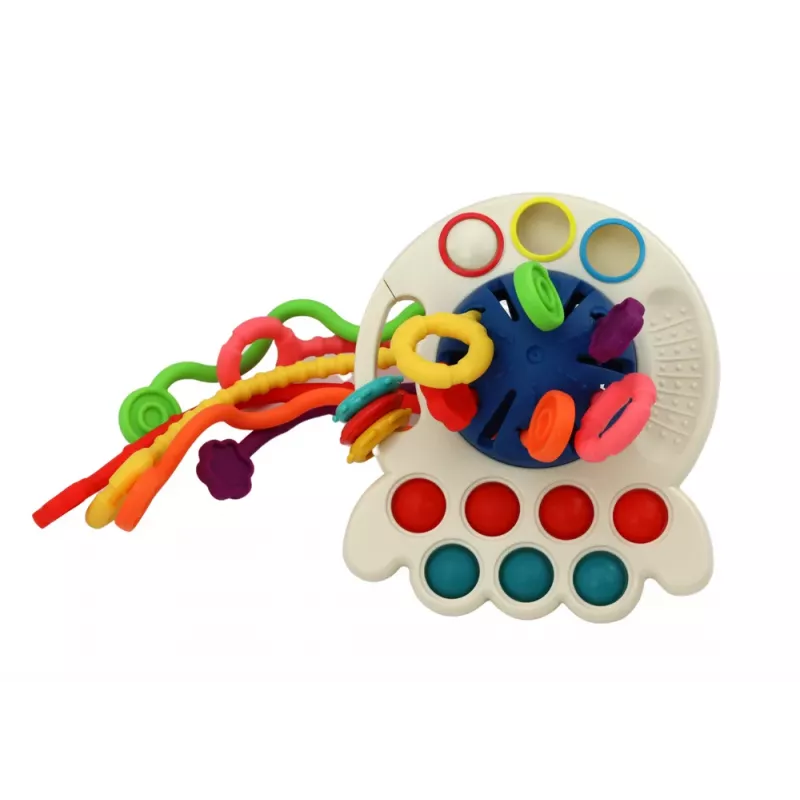 LEAN TOYS Mordedor Pulpo de Colores Juguete Sensorial para Bebés