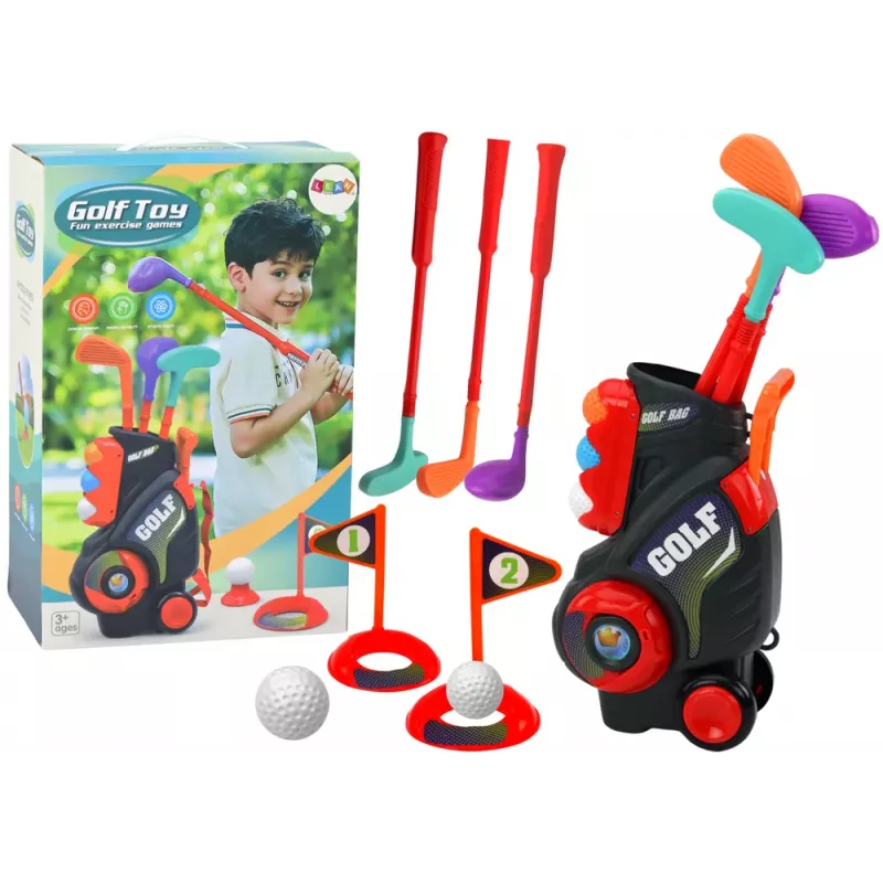 LEAN TOYS Set de Minigolf para Niños con Carrito