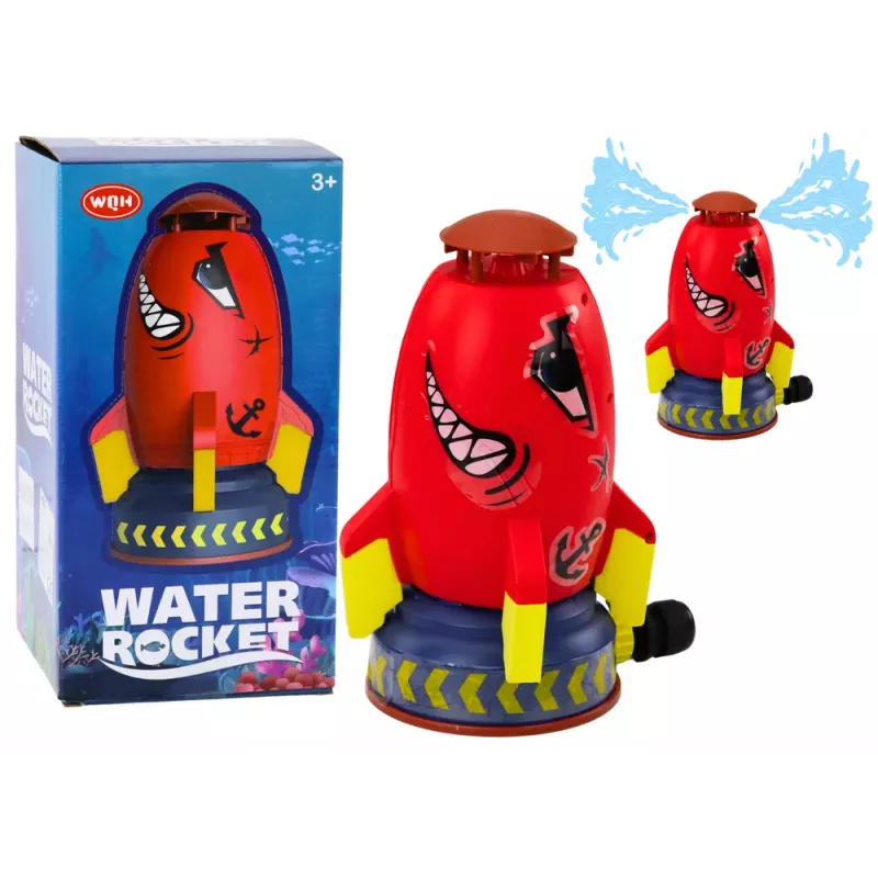 LEAN TOYS Lanzador Aspersor Cohete de Agua Rojo Tiburón
