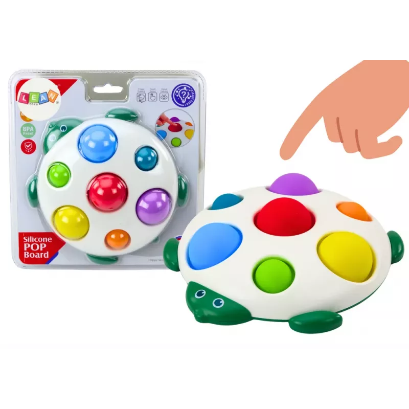 LEAN TOYS Juguete Sensorial Tortuga Tablero Educativo Pop-It Pestañas