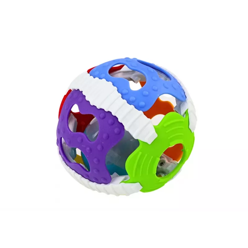 LEAN TOYS Pelota Sensorial para Bebés, Goma, Luces, Sonidos, Multicolor