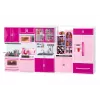 LEAN TOYS Set de Muebles de Cocina para Muñecas Nevera Cocina Accesorios Rosa