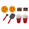 LEAN TOYS Set de Tienda de Pizza Cafetera Bebidas Caja Registradora Juego de Imitación