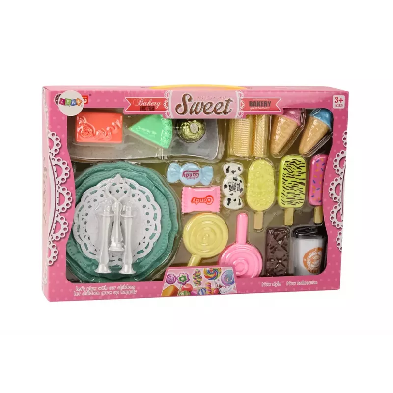LEAN TOYS Set de Cafetería Pastelería Dulces Figuras Café Tarta 25 uds.