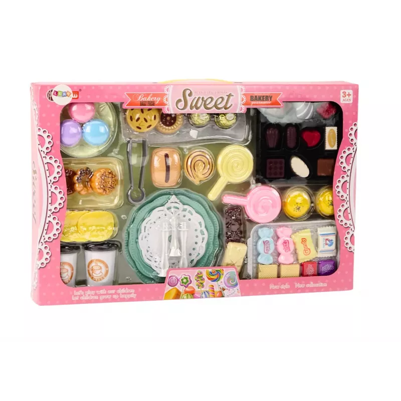 LEAN TOYS Set de Cafetería Pastelería Dulces Figuras Café Tarta 50 Piezas