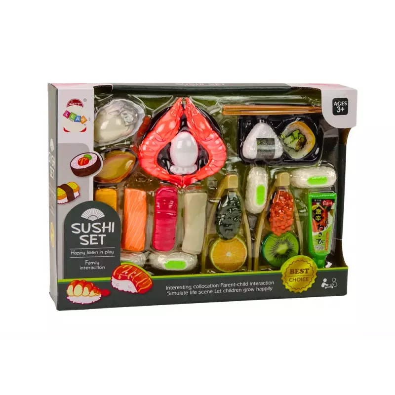 LEAN TOYS Set de Juguete de Sushi, Accesorios de Gambas para Niños, 24 Piezas
