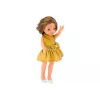 LEAN TOYS Muñeca Vestido Amarillo Pelo Castaño Muñeca Grande 33cm