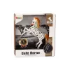 LEAN TOYS Figura Caballo Blanco con Topos de Pie Establo Granja Caballo Adorable