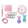LEAN TOYS Set de Cosmética en Maletín de Uñas y Maquillaje Morado Maletín 9 Piezas
