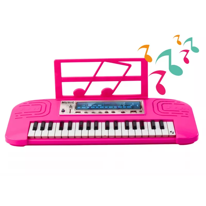 LEAN TOYS Piano Electrónico para Niños, 36 Melodías, Rosa