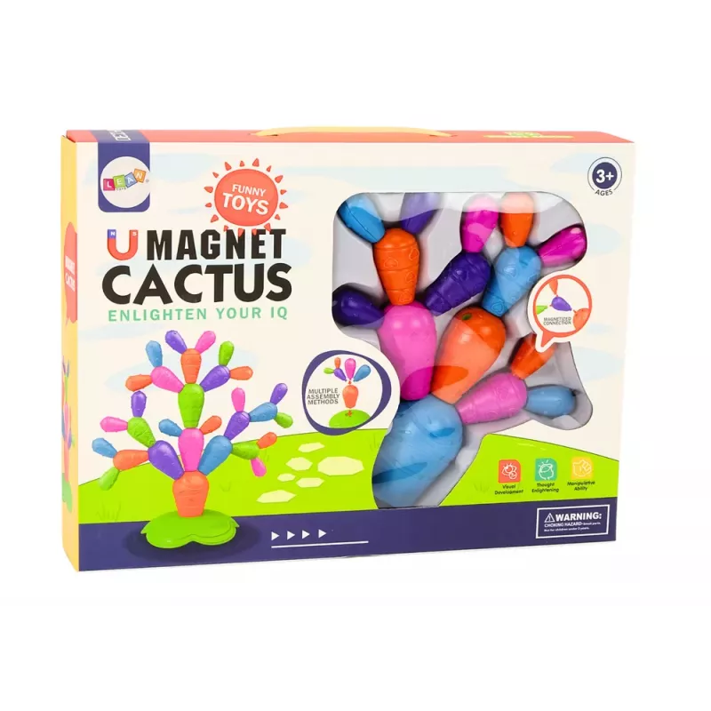 LEAN TOYS Bloques de Construcción Magnéticos Cactus 16 Elementos