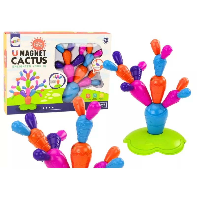 LEAN TOYS Bloques de Construcción Magnéticos Cactus 16 Elementos
