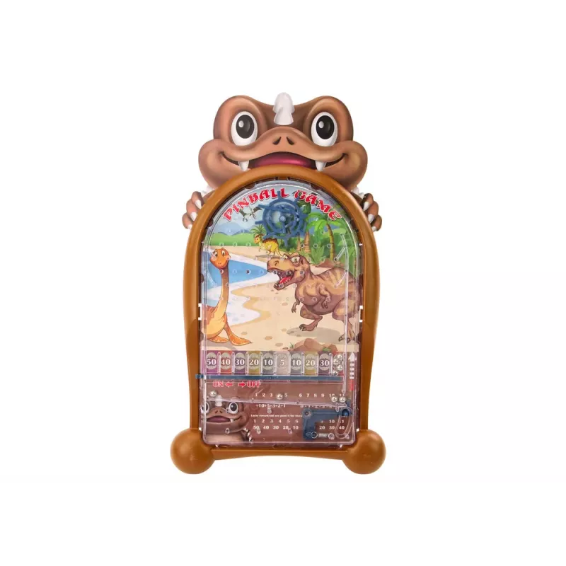 LEAN TOYS Juego Recreativo Pinball Dinosaurios Marrón Soporte