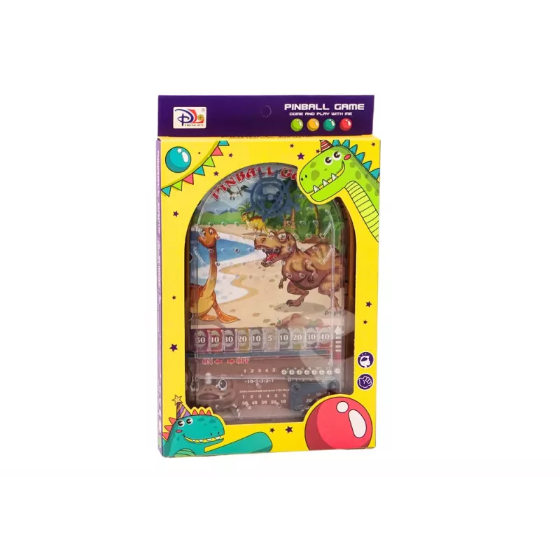 LEAN TOYS Juego Recreativo Pinball Dinosaurios Marrón Soporte