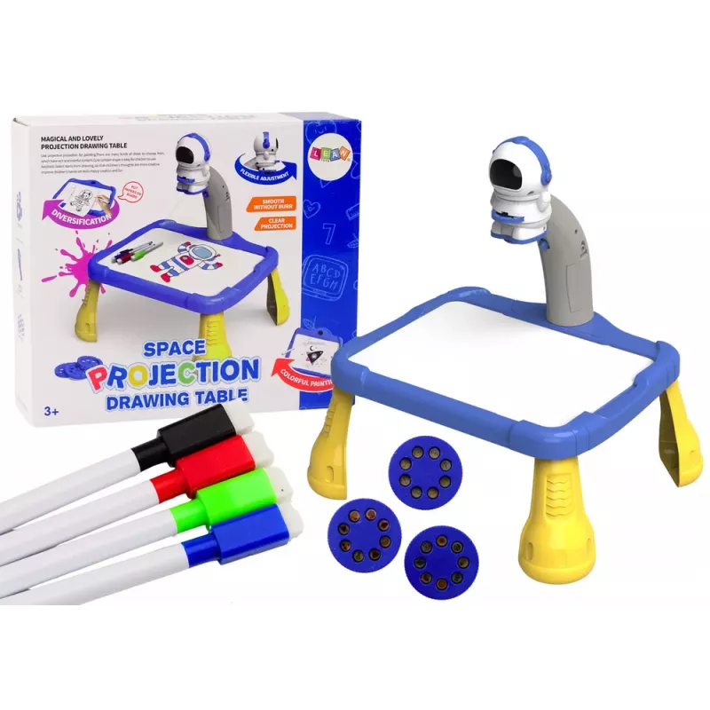 LEAN TOYS Proyector Espacial Proyector de Dibujo para Niños - Mesa Pizarra Temática Espacio