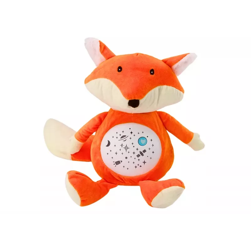 LEAN TOYS Oso de peluche con luz y sonidos para dormir, modo noche y día, zorro