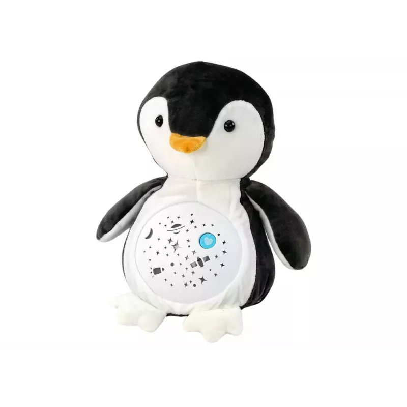 LEAN TOYS Oso de peluche luces y sonidos para dormir modo noche y día pingüino
