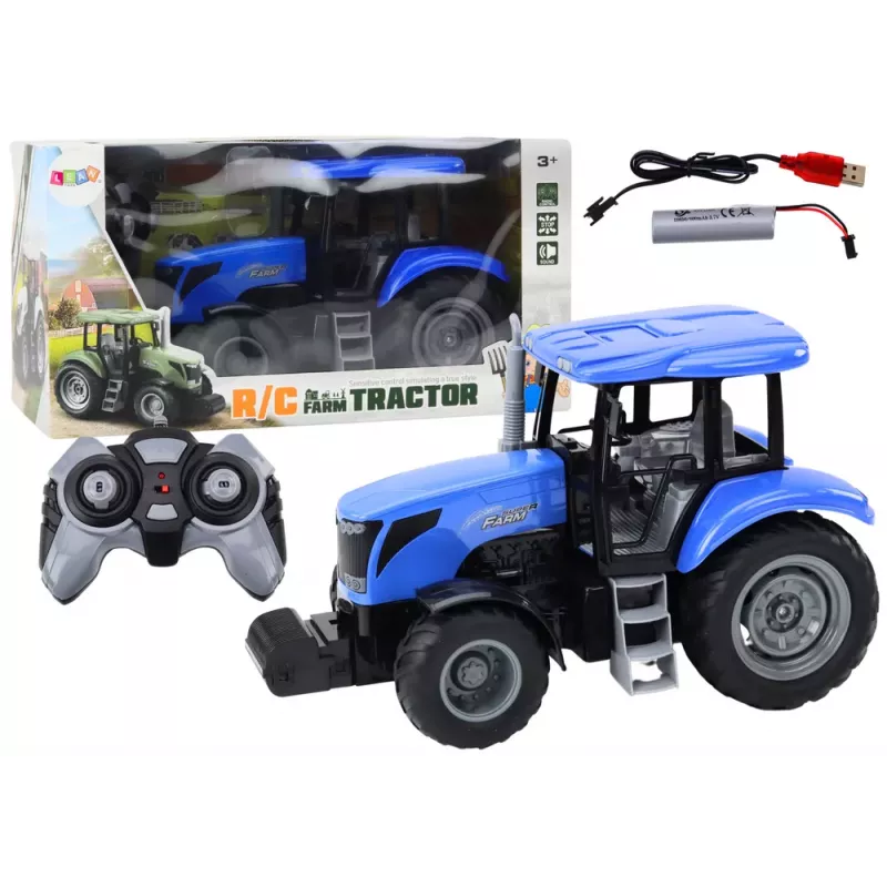 LEAN TOYS Tractor teledirigido RC 2.4G sonidos azul