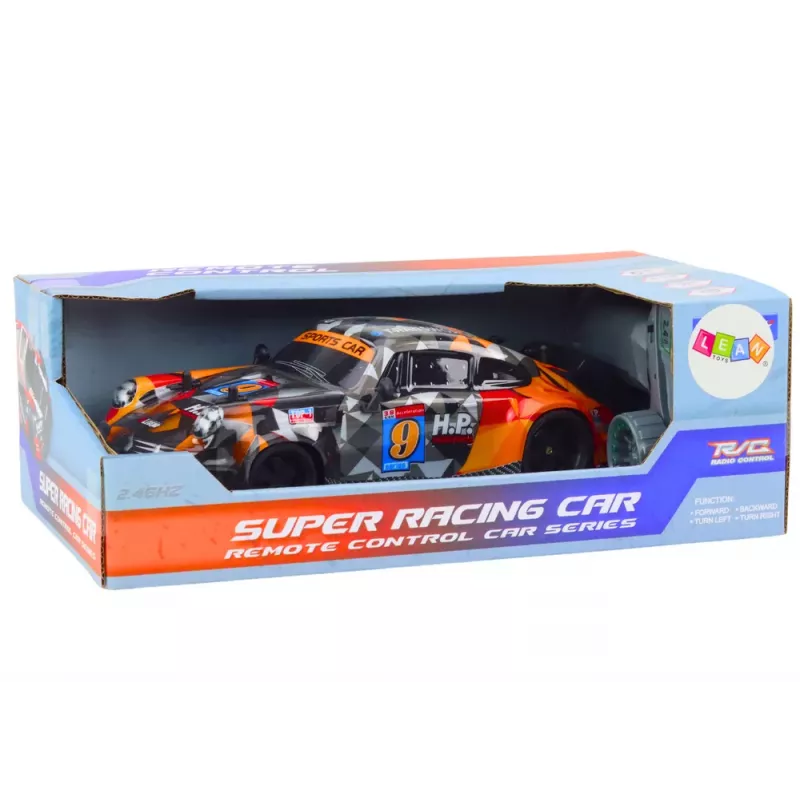 LEAN TOYS Coche teledirigido RC 1:18 neumáticos de goma drift naranja