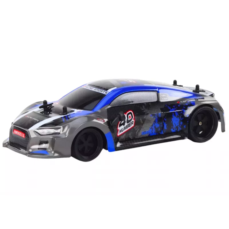 LEAN TOYS Coche teledirigido RC 1:18 neumáticos de goma drift azul