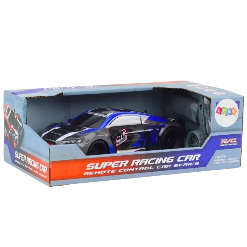 LEAN TOYS Coche teledirigido RC 1:18 neumáticos de goma drift azul