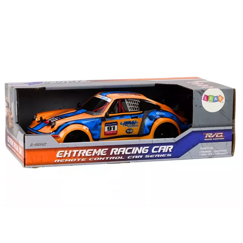 LEAN TOYS Coche teledirigido RC 1:16 neumáticos de goma drift naranja