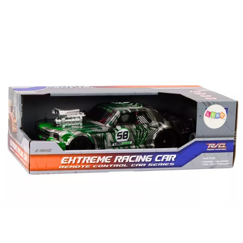LEAN TOYS Coche teledirigido RC 1:16 drift neumáticos de goma verde