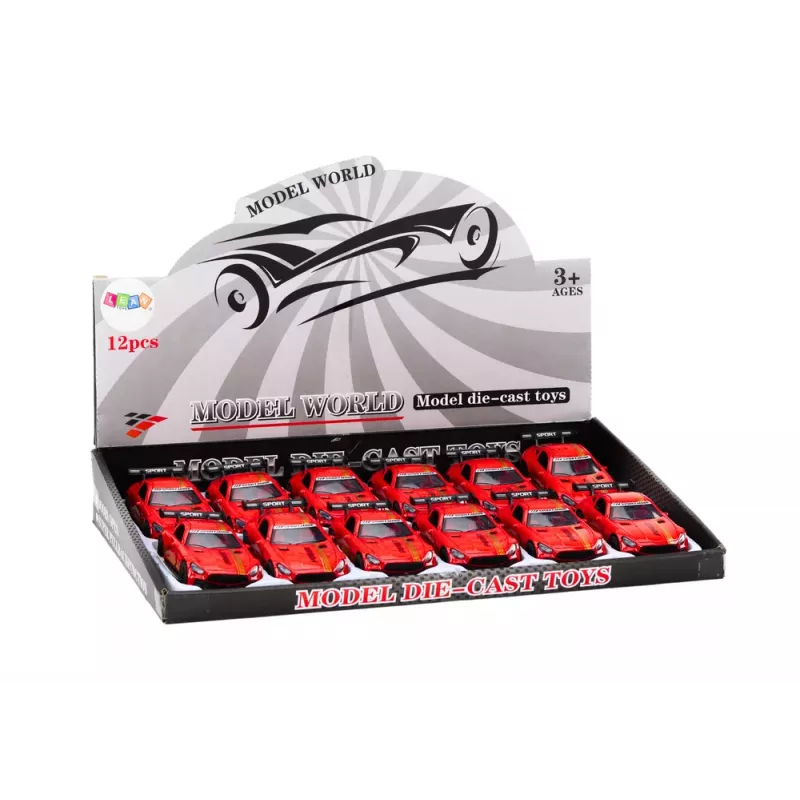 LEAN TOYS Coche deportivo 1:32 modelo diecast Porsche 911 Carrera S rojo figura de acción pull-back con alerón