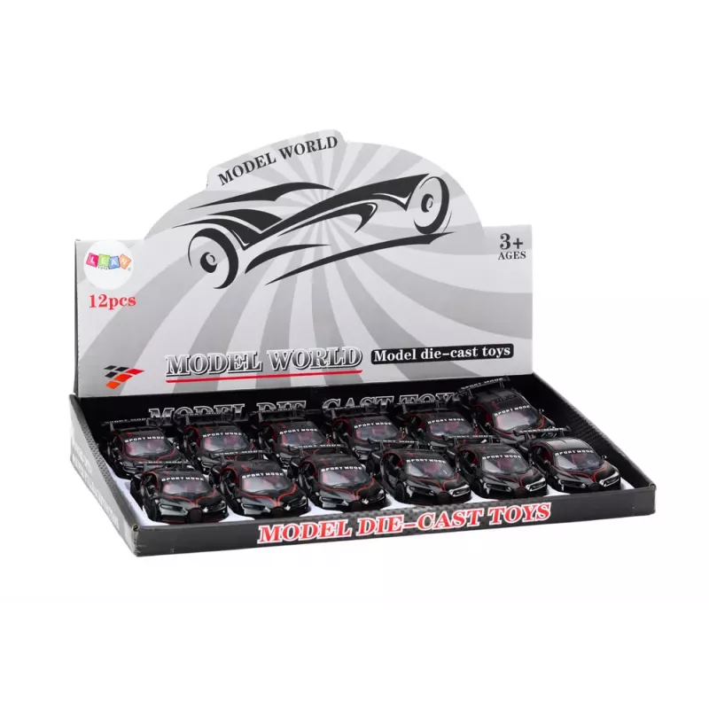 LEAN TOYS Coche deportivo 1:32 figura de acción alerón metal negro sonidos