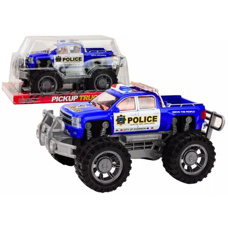 LEAN TOYS coche de policía pickup azul todoterreno vehículo de policía