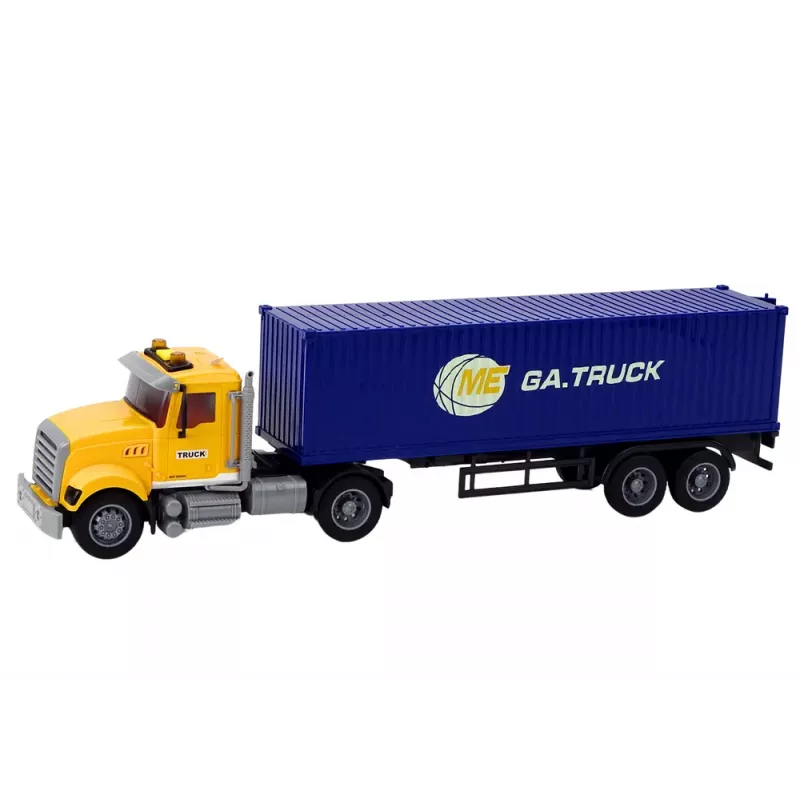 LEAN TOYS camión Tir semirremolque luces sonidos propulsión amarillo