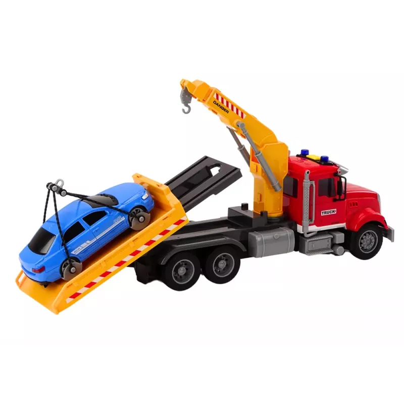 LEAN TOYS camión grúa con luces automáticas, sonidos, propulsión, rojo
