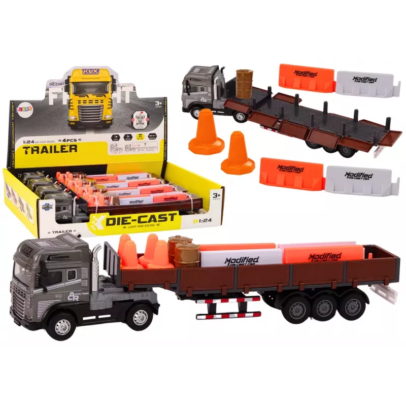 LEAN TOYS camión con remolque 1:24 accesorios para coche y camión TIR sonidos