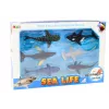 LEAN TOYS figuras vehículos animales marinos propulsión por fricción tiburón orca 6 uds.