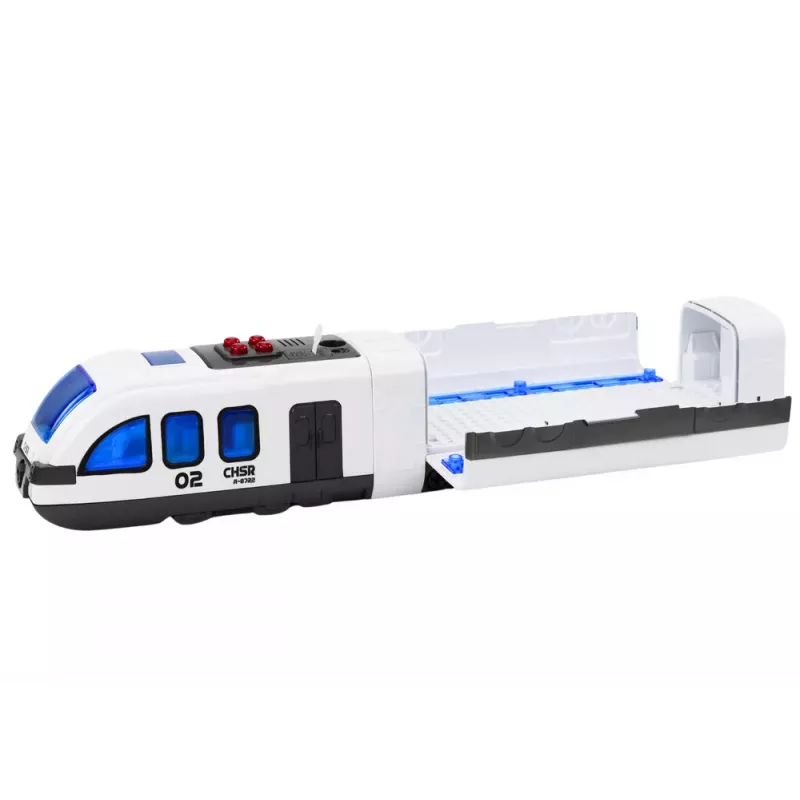 LEAN TOYS tren de pasajeros vías giratorias DIY sonidos luces