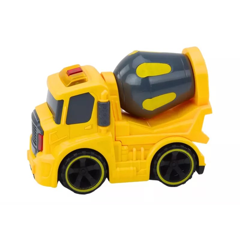 LEAN TOYS camión hormigonera con luz y sonido amarillo
