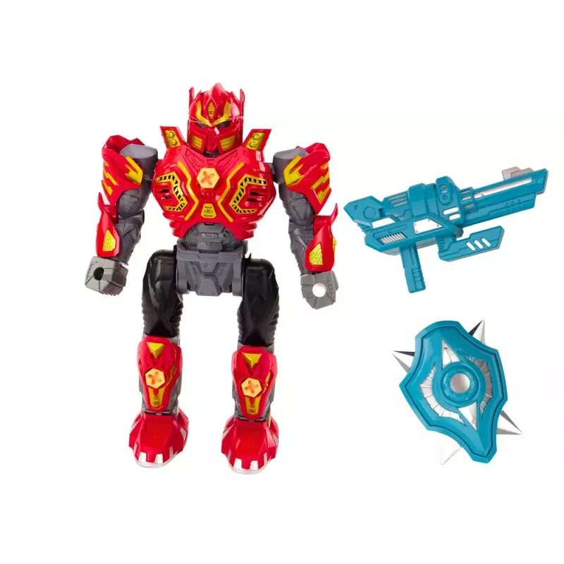LEAN TOYS robot atornillador con taladro y destornillador, luz y sonido, rojo
