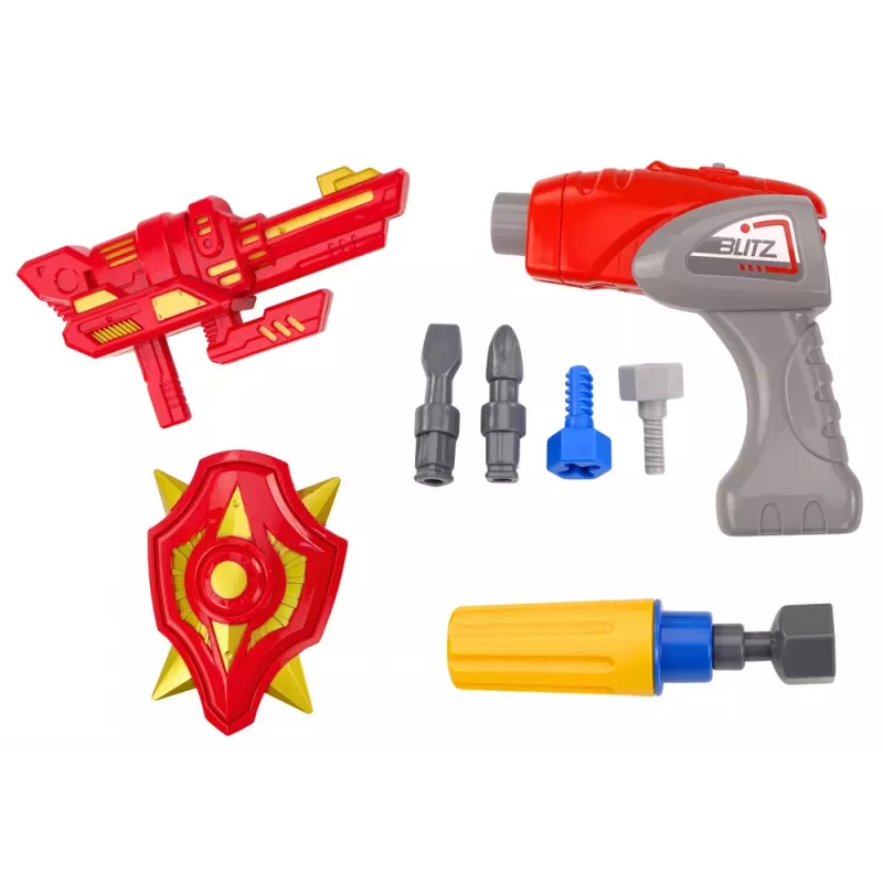 LEAN TOYS robot atornillador con taladro y destornillador, luz y sonido, turquesa