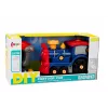 LEAN TOYS locomotora giratoria de dibujos animados DIY set de bloques de construcción azul marino 386 piezas